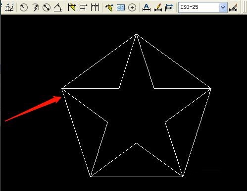 autocad2007怎么画五角星图形