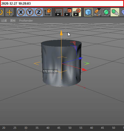 c4d圆柱体怎么制作皱褶内陷效果