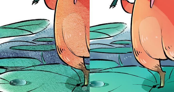 PS如何制作踩在荷叶上小狐狸插画