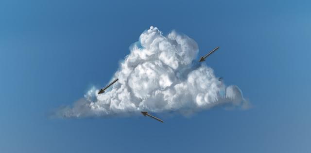 Photoshop怎样绘制蓬云彩