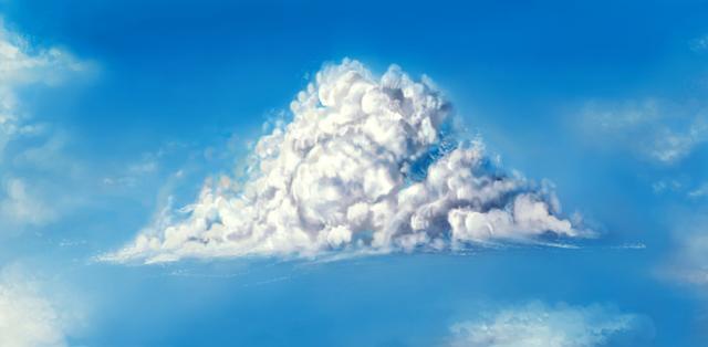 Photoshop怎样绘制蓬云彩