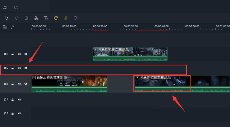 万兴喵影时间轴怎么插入新轨道
