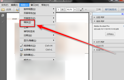 Adobe Reader XI怎么放大选中部分的内容