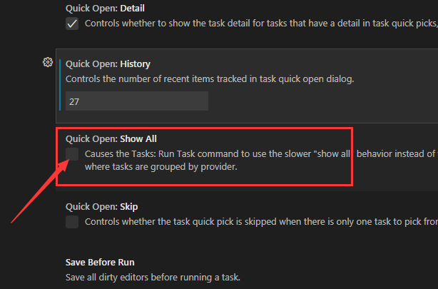VSCode怎么设置任务栏显示范围