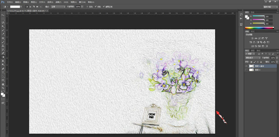 PS图片怎么快速转换成油画效果