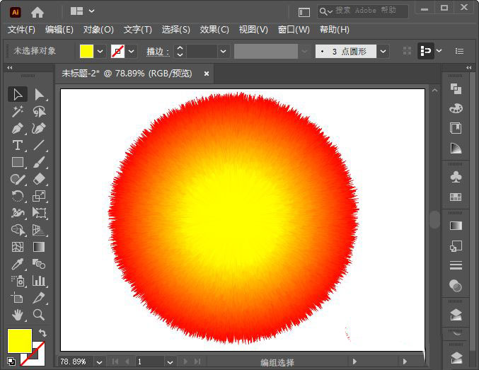 ai圆形怎么添加毛绒绒的边缘