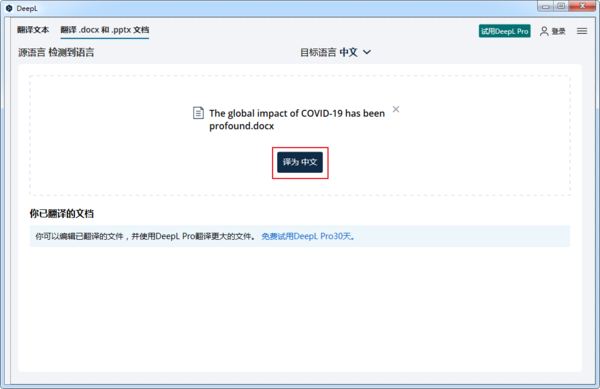 DeepL翻译器怎样翻译英文文档