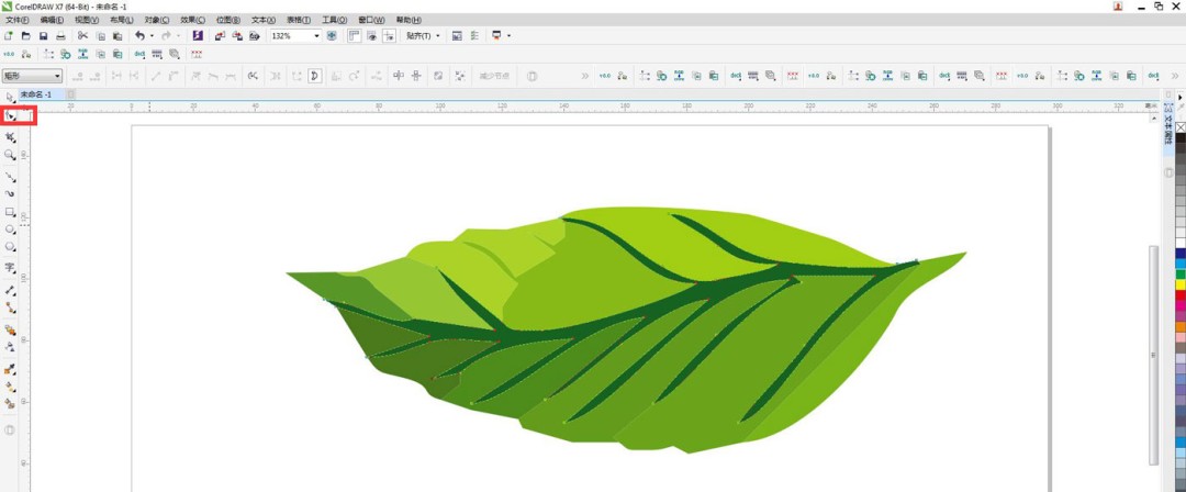 如何在cdr中利用画笔画树叶