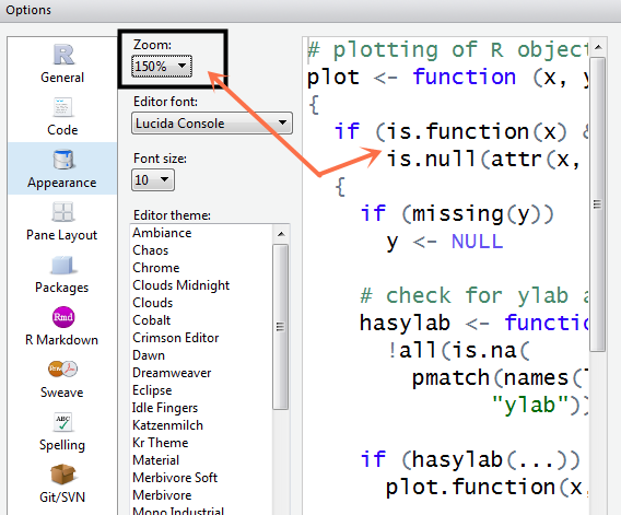 RStudio如何设置字体和背景