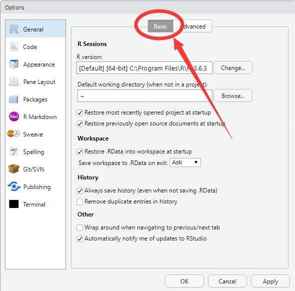RStudio默认工作目录如何设置