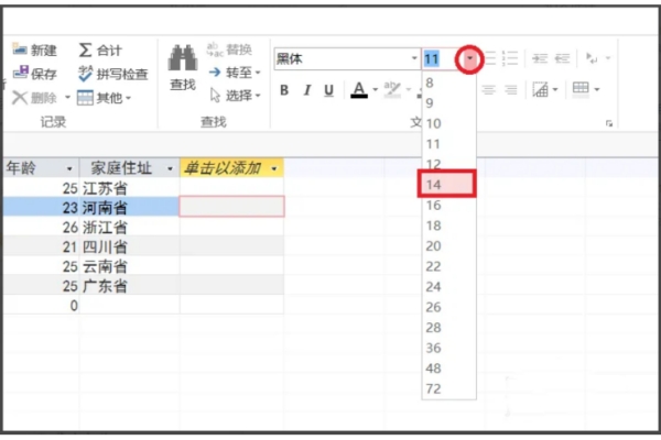 Access2013怎么更改字体