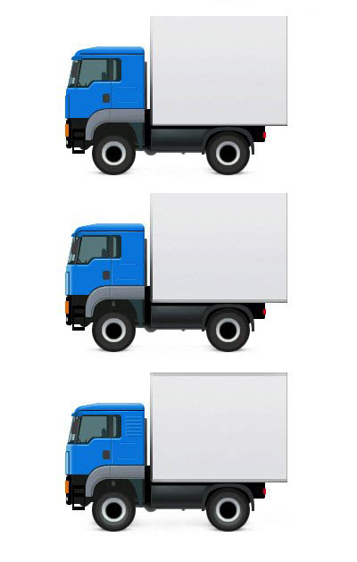 PS鼠绘矢量风格的小货车图标