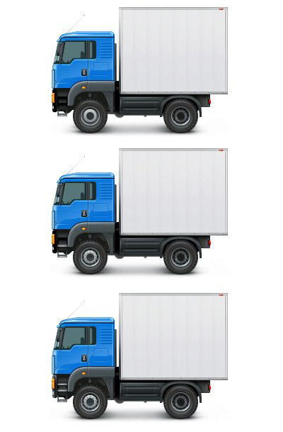 PS鼠绘矢量风格的小货车图标