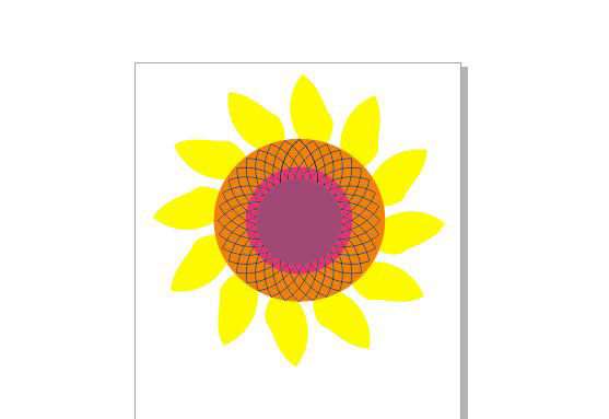cdr怎么画向日葵花朵矢量图