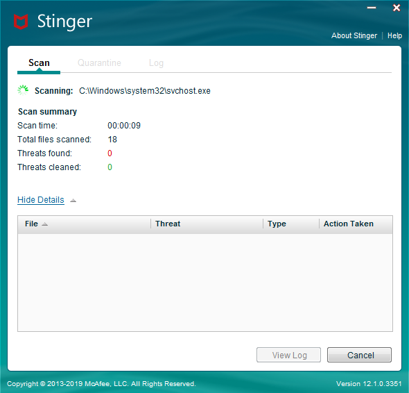 McAfee Stinger Raptor v12.1.0.3381