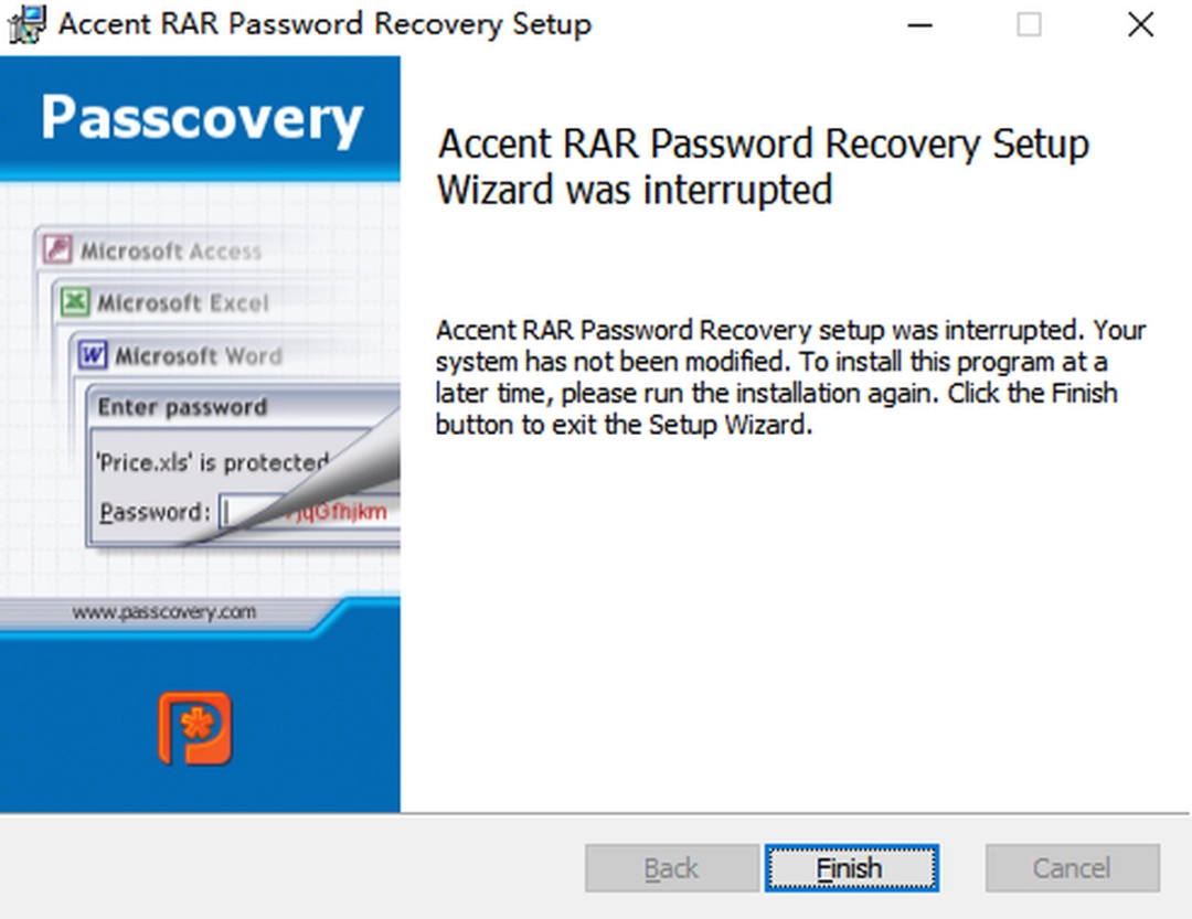 Accent RAR Password Recovery Prov22.01