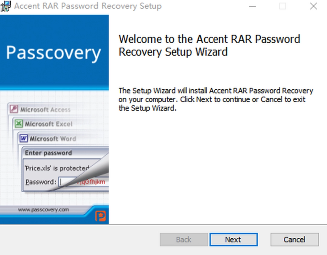 Accent RAR Password Recovery Prov22.01