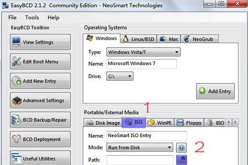 EasyBCD引导iso镜像系统的方法
