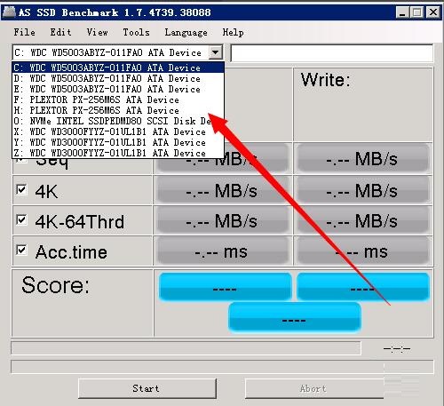 AS SSD Benchmark测试SSD硬盘的方法