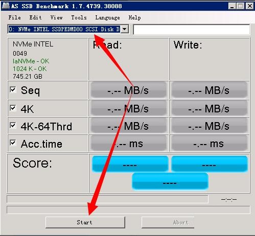 AS SSD Benchmark测试SSD硬盘的方法