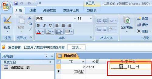 access单元格如何设置输入掩码格式