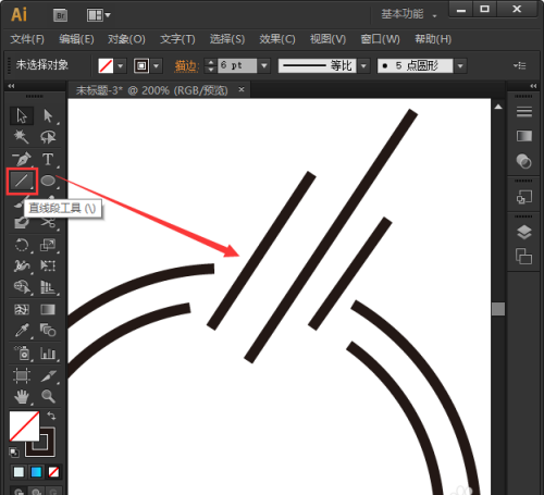 ai如何将线条变成圆头