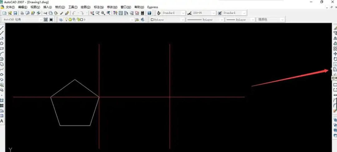 AutoCAD2007怎么拉伸图形