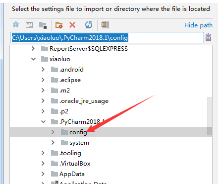 PyCharm怎么导入配置文件