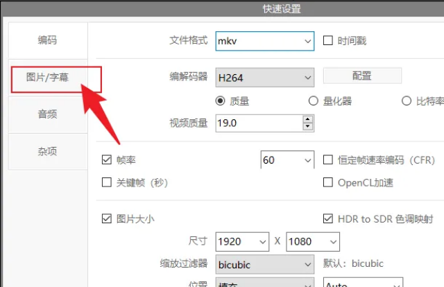 ShanaEncoder怎么修改字幕大小