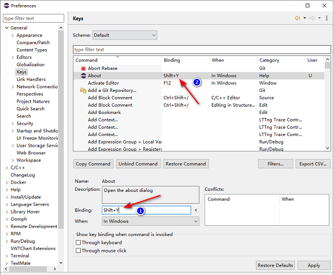 Eclipse如何自定义设置快捷键