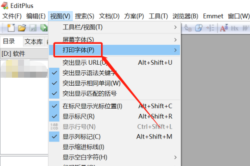 EditPlus怎么设置打印字体