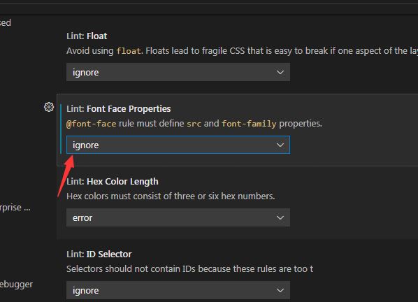 VSCode怎么设置lint字体面属性警告
