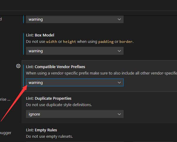 VSCode怎么设置兼容供应商前缀警告
