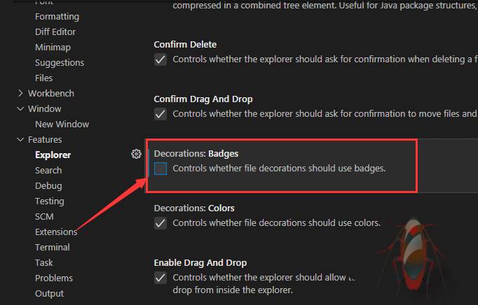 VSCode怎么设置是否显示徽章