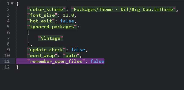 sublime Text如何设置禁止打开上次关闭未退出文件