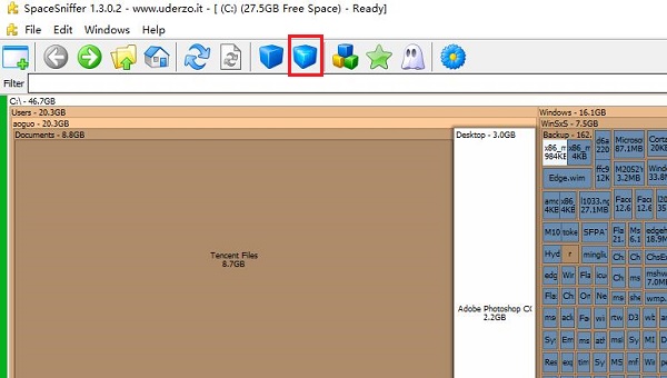 SpaceSniffer怎么清理磁盘