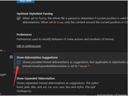 Vscode怎么关闭缩写建议