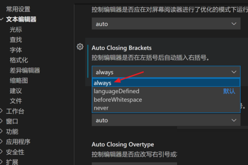 Vscode怎么设置自动插入右括号
