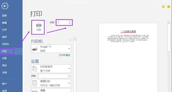 word2013怎么打印文档