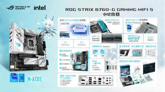 次元新战力 华硕B760小吹雪S主板预约中