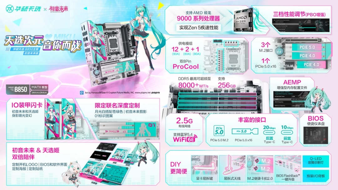 华硕天选B850主板初音未来版火热预约中