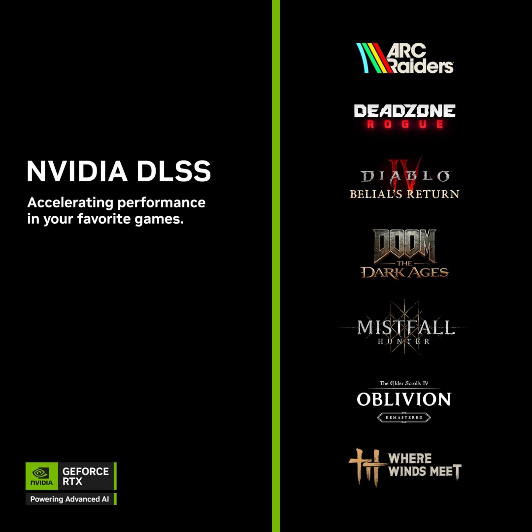 《毁灭战士：黑暗时代》等多款游戏支持DLSS 4多帧生成