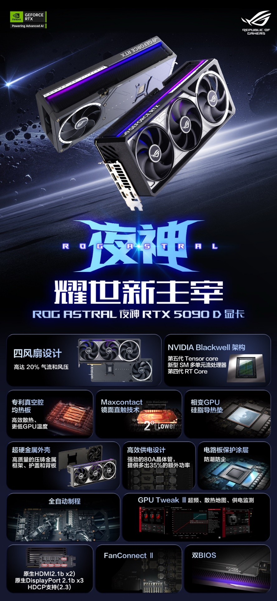 游戏工作两手硬！ROG ASTRAL 夜神 RTX 5080显卡