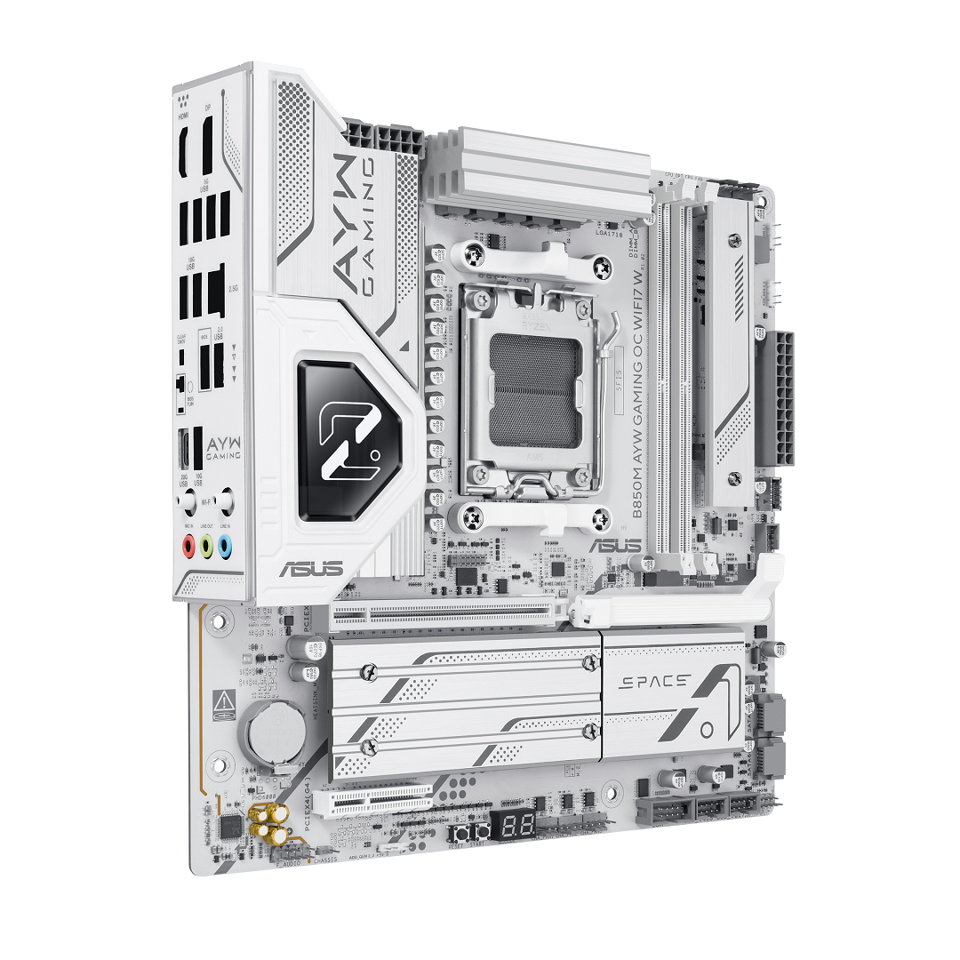 华硕B850M AYW OC WIFI7 W主板开售 白色超频新神器